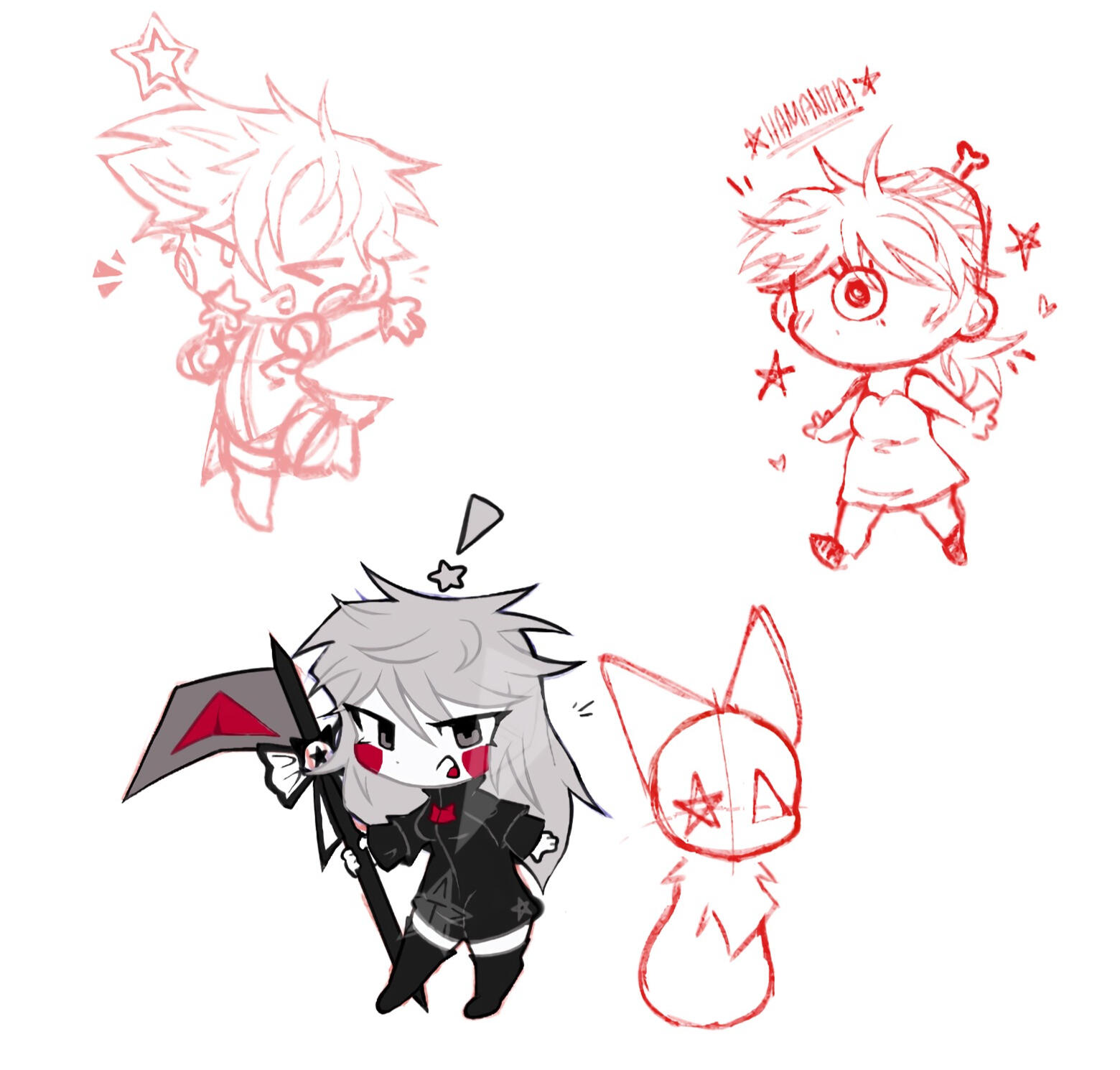 K, A, V, H - CHIBI SKETCHES